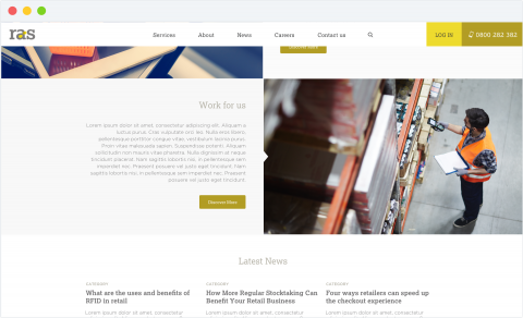 RAS homepage design categories